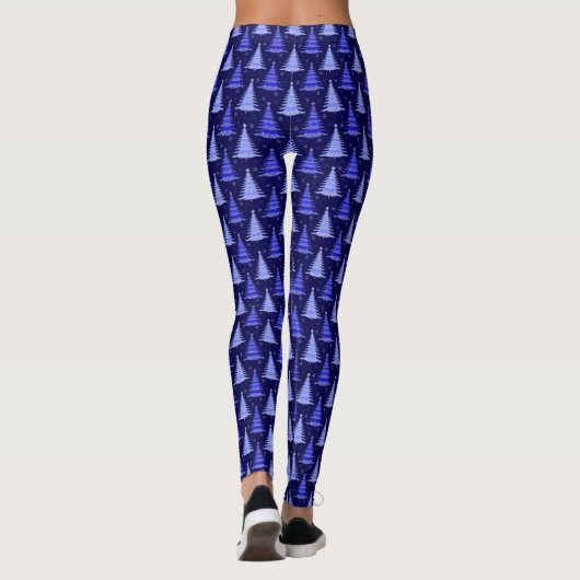 Leggings Arbre de Noël Design Motif bleu (Dos)