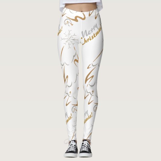 Leggings Arbre de Noël Gold & Silver (Devant)
