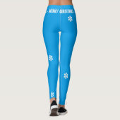 Leggings Arbre de Noël Jingle cloches Bleu Rouge Blanc (Dos)