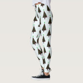 Leggings Arbre de Noël moderne Motif sans couture (Gauche)