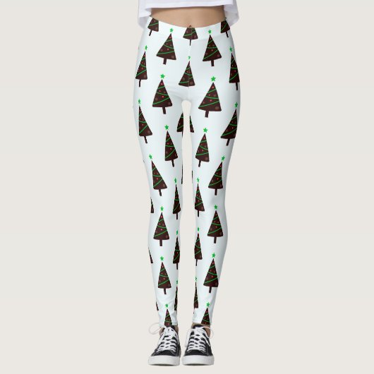 Leggings Arbre de Noël moderne Motif sans couture (Devant)