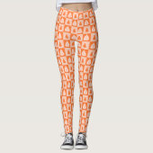 Leggings Arbre de Noël Orange Rétro Tartan Plaid Orange (Devant)