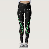 Leggings Arbre de Noël unique en néon cool (Devant)