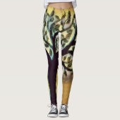 Leggings Arbre de vie Art Abstrait de la nature (Devant)