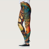 Leggings Arbre de vie design coloré vif (Gauche)