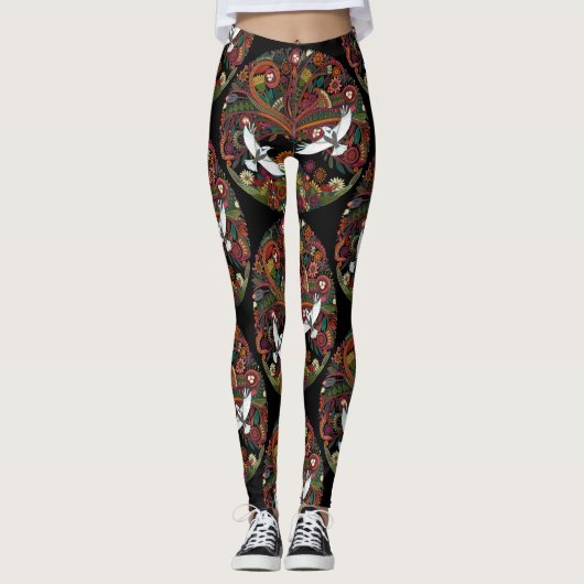 Leggings arbre de vie noir (Devant)