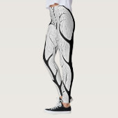 Leggings Arbre de vie noir & blanc (Gauche)