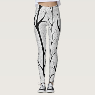 Leggings Arbre de vie noir & blanc