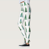 Leggings Arbre d'hiver blanc vert (Gauche)