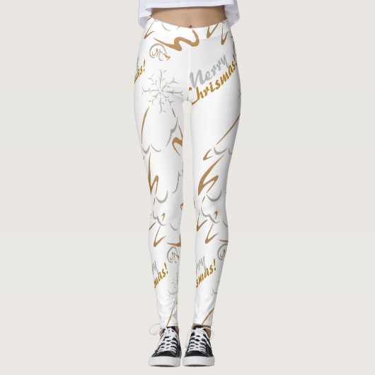 Leggings Arbre-Noël Gold & Silver (Devant)