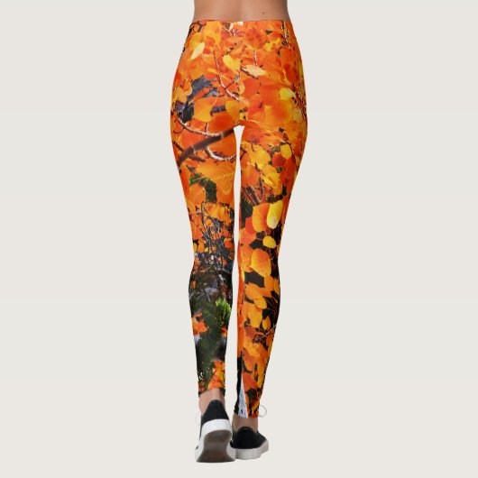 Leggings Arbre orange avec nom personnalisé (Dos)