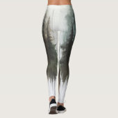 Leggings Arbres à l'aquarelle Rustique Wilderness (Dos)