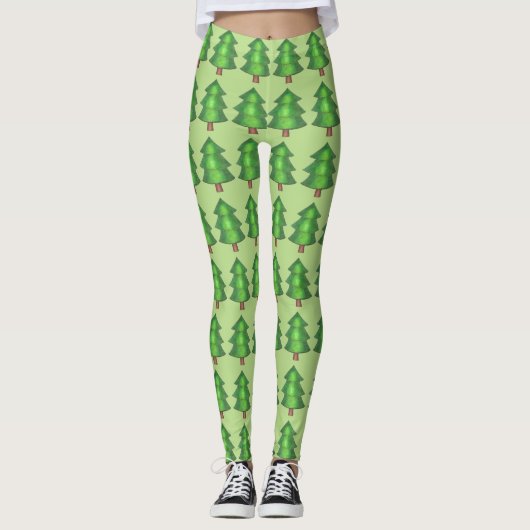 Leggings Arbres à pins de la forêt verte Campings extérieur (Devant)