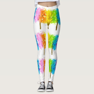 Leggings Arbres arc-en-ciel Colorful Bright Girl nature