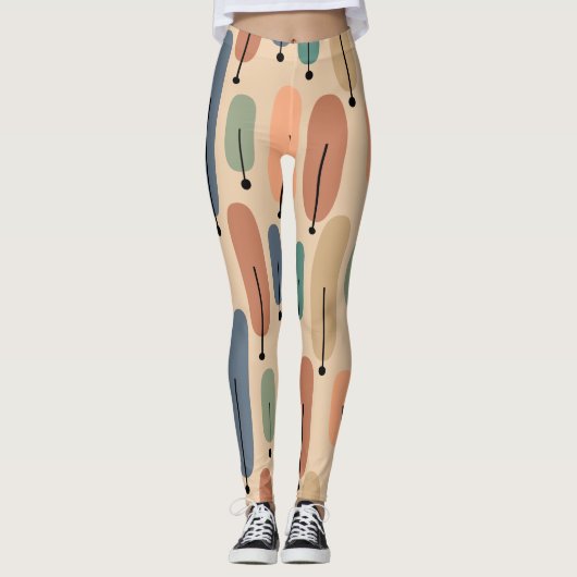 Leggings Arbres atomiques rétro (Devant)