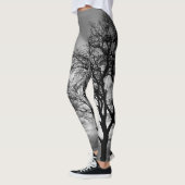 Leggings Arbres dans le réchauffeur noir et blanc de jambe (Gauche)