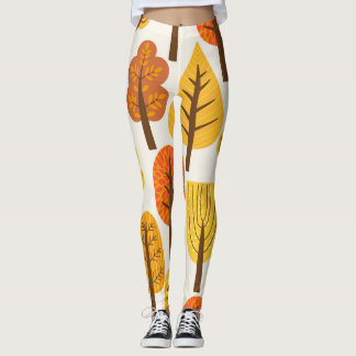 Leggings Arbres d'automne, motif sans soudure.