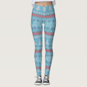 Leggings Arbres de Noël 10 Arbres de Noël bleu ID208 (Devant)