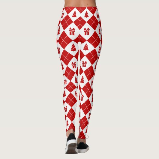 Leggings Arbres de Noël avec boîte cadeau Motif (Dos)