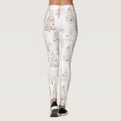 Leggings Arbres de Noël blanc rose pâle (Dos)