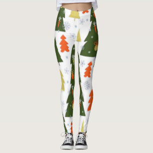 Leggings Arbres de Noël sans couture Motif avec Décoré