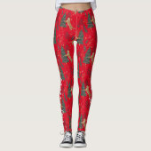 Leggings Arbres de Noël & tigres motif (Devant)