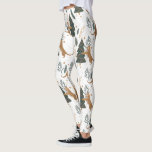 Leggings Arbres de Noël & tigres motif<br><div class="desc">Ce motif de sapin de Noël en dessins animés colorés avec un arrière - plan personnalisable vous donne la possibilité de changer les couleurs arrière - plans. Noël,  arbres,  animaux de Noël et autres symboles de Noël.</div>