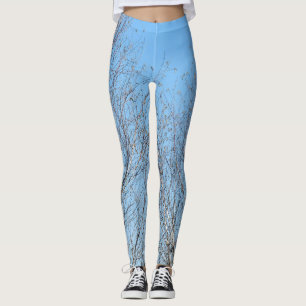 Leggings Arbres d'hiver contre ciel bleu