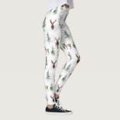 Leggings Arbres d'hiver et motif de cerfs de Noël (Droite)