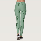 Leggings Arbres minimalistes verts (Dos)