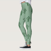 Leggings Arbres minimalistes verts (Gauche)