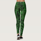 Leggings Arbres noirs sur vert foncé (Dos)