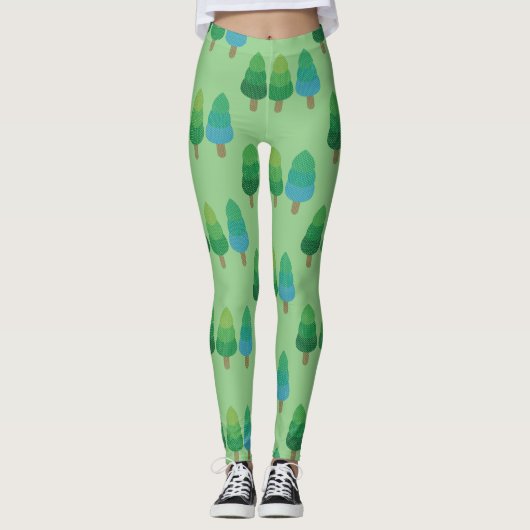 Leggings Arbres verts boisés Thunder_Cove (Devant)