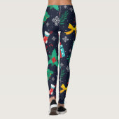 Leggings Arbres verts de Noël, Flakes, Motif des bas (Dos)