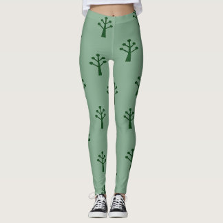 Leggings Arbres verts minimalistes