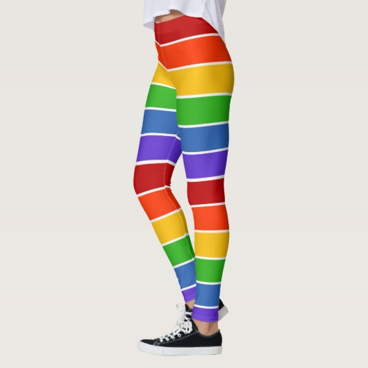 Leggings Arc arc-en-ciel blanc rayé (Gauche)