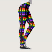 Leggings Arc en arc-en-ciel - Art sur couleur noire personn (Droite)