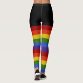 Leggings Arc en arc-en-ciel classique en bandes noires (Dos)
