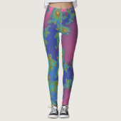 Leggings Arc en arc-en-ciel conception fractale (Devant)