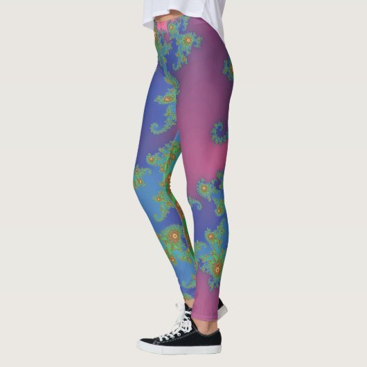 Leggings Arc en arc-en-ciel conception fractale (Gauche)