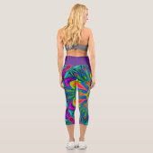 Leggings arc-en-ciel à fleur hippie psychédélique (Verso)