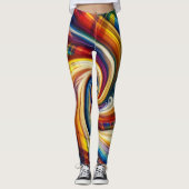 Leggings Arc-en-ciel Abstrait moderne (Devant)