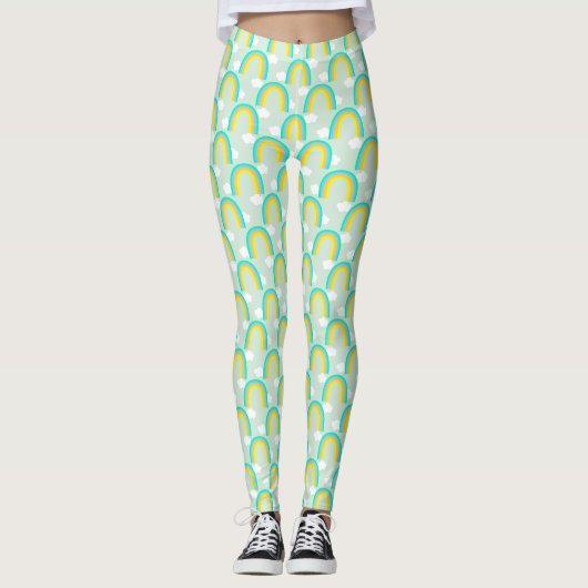 Leggings Arc-en-ciel avec bleu de nuage (Devant)