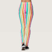Leggings Arc-en-ciel bandes verticales coloré rétro multico (Dos)