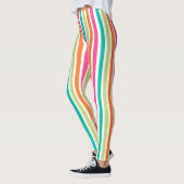 Leggings Arc-en-ciel bandes verticales coloré rétro multico (Gauche)