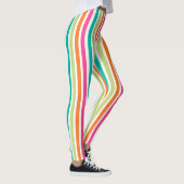 Leggings Arc-en-ciel bandes verticales coloré rétro multico (Droite)