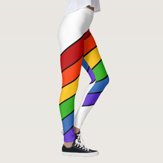 Leggings Arc-en-ciel blanc rayé (Droite)