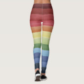Leggings Arc-en-ciel coloré bandes horizontales motif (Dos)