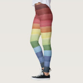 Leggings Arc-en-ciel coloré bandes horizontales motif (Gauche)