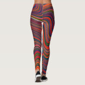 Leggings Arc-en-ciel coloré Wavy Abstraction (Dos)